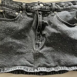 Embellished Denim Skirt